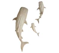 Decorazioni murali a forma di squalo balena grigio spazzolato (x3)