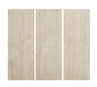 Decorazioni murali in legno di quercia incise (x3), 40x110 cm