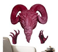 Decorazioni Murali Per Le Teste Di Animali - Mythical Resin Art, Accento Murale Gotico | Scultura Di Figurina A Due Mani Con Dettaglio Antico Del Corno Per Lo Studio Di Focale Di