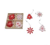 Decorazioni Natale Rustiche Decorazioni Natale Rustiche Decorazioni(A) | verniciato e , 4 design unici, fiocchi di neve, angeli, campane, alberi