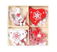 Decorazioni Natale Rustiche Decorazioni Natale Rustiche Decorazioni(B) | verniciato e , 4 design unici, fiocchi di neve, angeli, campane, alberi