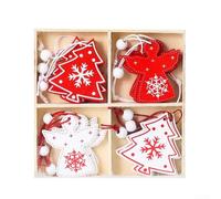 Decorazioni Natale Rustiche Decorazioni Natale Rustiche Decorazioni(C) | verniciato e , 4 design unici, fiocchi di neve, angeli, campane, alberi