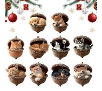 Decorazioni Natalizi A Forma Di Ghianda E Animali Per Albero Decori