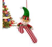 Decorazioni Natalizi Caramelle - Peluche con di Zucchero per Albero di Natale | Bambola con Cappello Verde e Bastone per Casa Giardino Porte Interno Esterno
