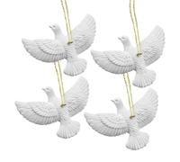 Decorazioni natalizie, 4 pezzi, resina bianca, pace, amore, gioia,