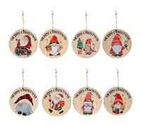 Decorazioni Natalizie - 8 Pezzi Ornamenti Appendibili - Charm Rotonde in Legno per Decorazioni Festive Casa Cucina Salotto