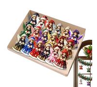 Decorazioni Natalizie A Forma Di Angelo,18 Pezzi Di Addobbi Festivi 2D - Ornamento Colorato Di Piccoli Angeli | Per Le Feste Casa Finestra Porta Albero Di Natale Festa E Veicolo