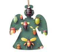 Decorazioni natalizie a forma di angelo, 6 pezzi, squisita stampa con atlante di insetti, per albero di Natale e porte, decorazioni da tavolo