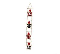 Decorazioni natalizie a forma di Babbo Natale, scaletta da arrampicata, set di decorazioni per camino, in cotone, per migliorare l'atmosfera stagionale (scala con pupazzi di neve rosso)