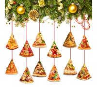 Decorazioni natalizie a forma di fetta di pizza, forniture per feste di pizza personalizzate da appendere, decorazioni natalizie divertenti per bambini, decorazioni divertenti a forma di fetta di