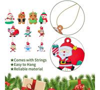 Decorazioni natalizie a forma di omino di pan di zenzero, assortite statuine di pan di zenzero in plastica, ornamenti per l'albero di Natale