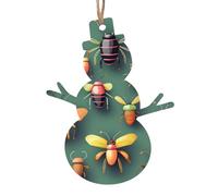 Decorazioni natalizie a forma di pupazzo di neve, 6 pezzi, squisita stampa con atlante di insetti, per albero di Natale e porte, decorazione da tavolo