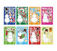 Decorazioni natalizie a tema pupazzo di neve puzzle decalcomanie 24PCS materiali PVC dispositivo elettronico decorazione adesivi decorativi festa di Natale