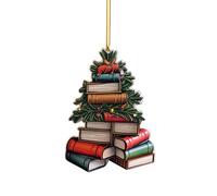 Decorazioni natalizie Acrilico Libri Divertenti Ornamenti per albero di Natale Palline Novità per Albero di Natale Forniture Artigianato Personalizzato Albero di Natale Appeso Aula Biblioteca Finestra