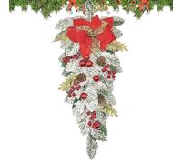 Decorazioni natalizie artificiali a forma di ghirlanda - ornamenti per feste con mele di pino e bacche - ghirlanda per porta a forma di goccia | per la casa il caminetto la del maiale