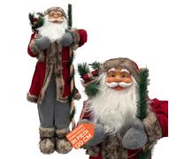 Decorazioni Natalizie Babbo Natale in Piedi 60/110/120 cm con Abito Rosso