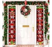 Decorazioni Natalizie, Banner Natalizio, Scritta Merry Christmas, Striscioni Natalizi, Scritta Buon Natale, Decorazione Porta Natale, Buffalo Plaid Striscione Natalizio, Portico Xmas Scritta.