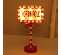 Decorazioni natalizie Cartello del Polo Nord con luce LED Supporto da tavolo natalizio Decorazione for interni Casa Ufficio Festa di Natale Cartello stradale di Natale Regalo di inaugurazione della ca