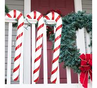 Decorazioni Natalizie con Bastoncini di Zucchero gonfiabili da 6Pcs da 87 cm, Decorazioni per Alberi di Natale con Bastoncini di Zucchero di Grandi Dimensioni (Rosso e Bianco)