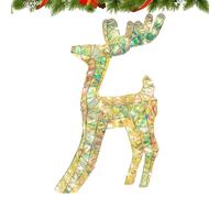 Decorazioni natalizie con cervi - Decorazioni per la famiglia di cervi illuminate in acrilico 2D scavate per esterni | Per la celebrazione della tradizione natalizia, il divertimento del festival