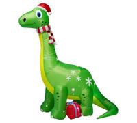 Decorazioni natalizie con dinosauri gonfiabili: ornamenti LED giganti, decorazioni gonfiabili decorate, ventilatore potente e durevole incluso | Giardino esterno, cortile, patio, portico, passerella,
