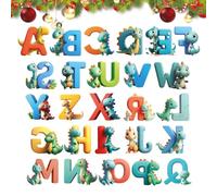 Decorazioni natalizie con lettere, decorazioni natalizie con lettere | Simpatica decorazione dell'albero di Natale decorazioni natalizie 26 lettere dinosauro decorazione 2D per decorazione dell'albero