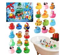 Decorazioni natalizie con papere - 24 mini papere di giocattoli per il conto alla rovescia di Natale, 12,2 x 9,06 x 1,97 pollici Paperelle di natalizie per il conto alla rovescia degli ani