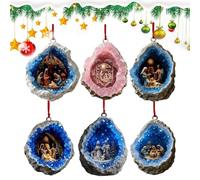 Decorazioni Natalizie Cristiane,Set di 6 Decorazioni Presepe Natalizio - Casa Acrilico 2D Per Camera Cucina Ufficio Chiesa Interno Balcone Mensola Porta Tavolo Festività | Holiday Festivit