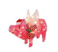decorazioni natalizie di maiali | Statuti artistici da giardino rosa del cortile di Swine - Decorazione della casa, decorazioni da giardino illuminate, topper per albero di Natale, maiali volanti con