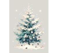 Decorazioni Natalizie Dipingere Con I Numeri Adulti Kits bianco, Pittura Bambini Albero di Natale, Paint By Numbers Colori Acrilici, Inverno Natale Decorazioni Casa, Senza Cornice 80x100cm p-10