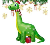 Decorazioni Natalizie Giganti | Dinosauro 1.8 m Resistente Alle Intemperie - Gonfiabili Natalizi Dinosauro Decorazioni Per Esterno - Per Feste Giardino Prato Patio Portico Porta D'Ingresso Interno Dec