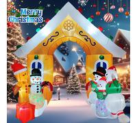 Decorazioni natalizie Gingerbread Man Pupazzo di neve Arco Giocattoli gonfiabili Luci a LED integrate Modello Party Xmas Holiday Decor Ornamenti