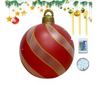 Decorazioni natalizie gonfiabili 61 cm - Palline natalizie con luci per prato - con telecomando 16 colori per piscina ingresso prato