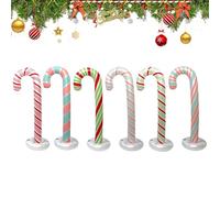 Decorazioni natalizie gonfiabili per giardino, 1,30 m Canna in ornamento | 6 pezzi di Natale gonfiabili con base riempibile d'acqua | per interni esterni, giardino, feste festività