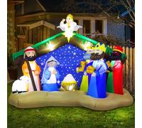 Decorazioni natalizie gonfiabili per presepe per esterni, decorazioni natalizie per cortile, set di presepe per giardino, prato, decorazioni natalizie