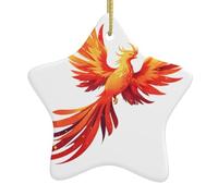 Decorazioni natalizie in ceramica a forma di stella HJFCZH Fire Phoenix Flying in The Starry Sky Stampe per decorazioni natalizie in centri commerciali, supermercati e case