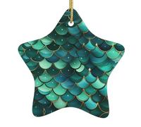 Decorazioni natalizie in ceramica a forma di stella HJFCZH Mermaid Tail Stampe per decorazioni natalizie in centri commerciali, supermercati e case