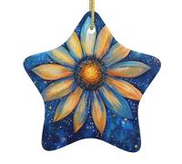 Decorazioni natalizie in ceramica a forma di stella WHJSHOP Flowers Among The Stars Pattern per decorazioni natalizie in centri commerciali, supermercati e case