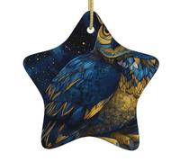 Decorazioni natalizie in ceramica a forma di stella WHJSSF Owls Under The Stars stampa per decorazioni natalizie in centri commerciali, supermercati e case