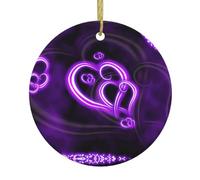 Decorazioni natalizie in ceramica viola amore, rotondo Adornos de Navidad per la decorazione di nozze dell'albero di Natale