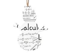 Decorazioni natalizie in legno con stampa geometrica e calcolo geek, decorazioni per albero di Natale, 4 disegni: angelo, albero di Natale, pupazzo di neve, campana