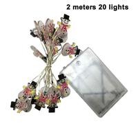 Decorazioni natalizie Luci di Babbo Natale, Luci natalizie a stringa LED alimentate a batteria per giardino esterno, prato, patio, albero di