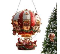 Decorazioni Natalizie - Mongolfiera di Babbo Natale, Decorazione festosa da appendere a forma di palloncino Babbo Natale 2D, Grafica stampata vivace, Accento stagionale della parete, Decorazione natal