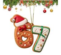 Decorazioni Natalizie - Numero 67 Design Pendente - 2D Acrilico Strani Ornamenti Di Natale Con Corda,Per Albero Da Interno Casa Famiglia Vacanza Ringraziamento Festivo Per Auto