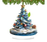 Decorazioni natalizie - Ornamenti per alberi acrilici 2D per display da scrivania, arredamento del festival natalizio con design festivo, decorazione per feste per tavolo, casa, ufficio interno, camer