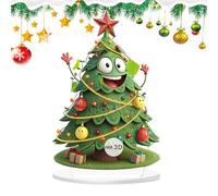 Decorazioni natalizie - Ornamenti per alberi acrilici 2D per display da scrivania, arredamento del festival natalizio con design festivo, decorazione per feste per tavolo, casa, ufficio interno, camer