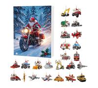 Decorazioni natalizie - Ornamenti sospesi per feste in vacanza e celebrazione, AVVENT Tree Decor design acrilico con motivo del veicolo, calendario 24 giorni per casa, auto, zaino, evento, multicolore