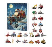 Decorazioni natalizie - Ornamenti sospesi per feste in vacanza e celebrazione, AVVENT Tree Decor design acrilico con motivo del veicolo, calendario 24 giorni per casa, auto, zaino, evento, multicolore