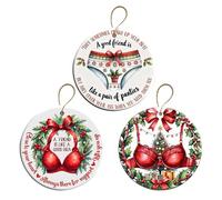 Decorazioni natalizie per amicizia, decorazione in acrilico 2D per amici intimi | 3 pezzi amicizia albero di Natale decorazione - per giovani colleghi adulti pareti vacanze casa e ornamento auto