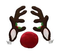 Decorazioni natalizie per auto - Corno di renna che si accende con il naso, decorazione per auto, per camion, veicoli SUV esterni finestra tetto Natale
